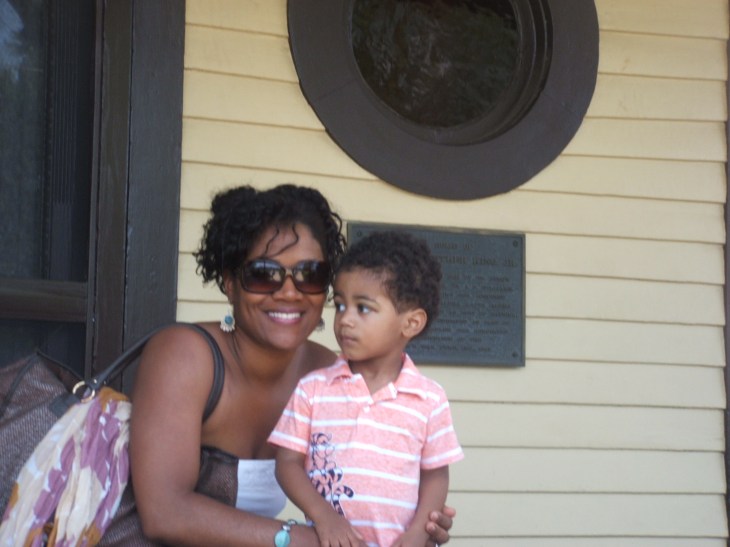 Dawn and Bryce outside the King Home